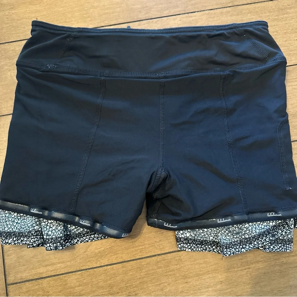 Lululemon Run: Womens 4 Pace Setter Skirt 4 way Stretch Plush Petal Black Ghost - Picture 11 of 11